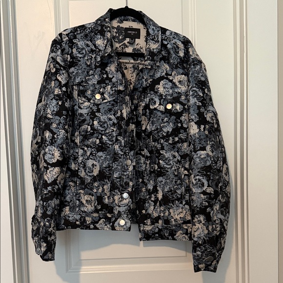 Forever 21 Black and Gray Floral Jacket - Picture 1 of 1